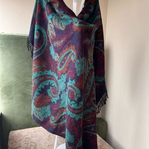 Vibrant Teal & Plum Paisley scarf